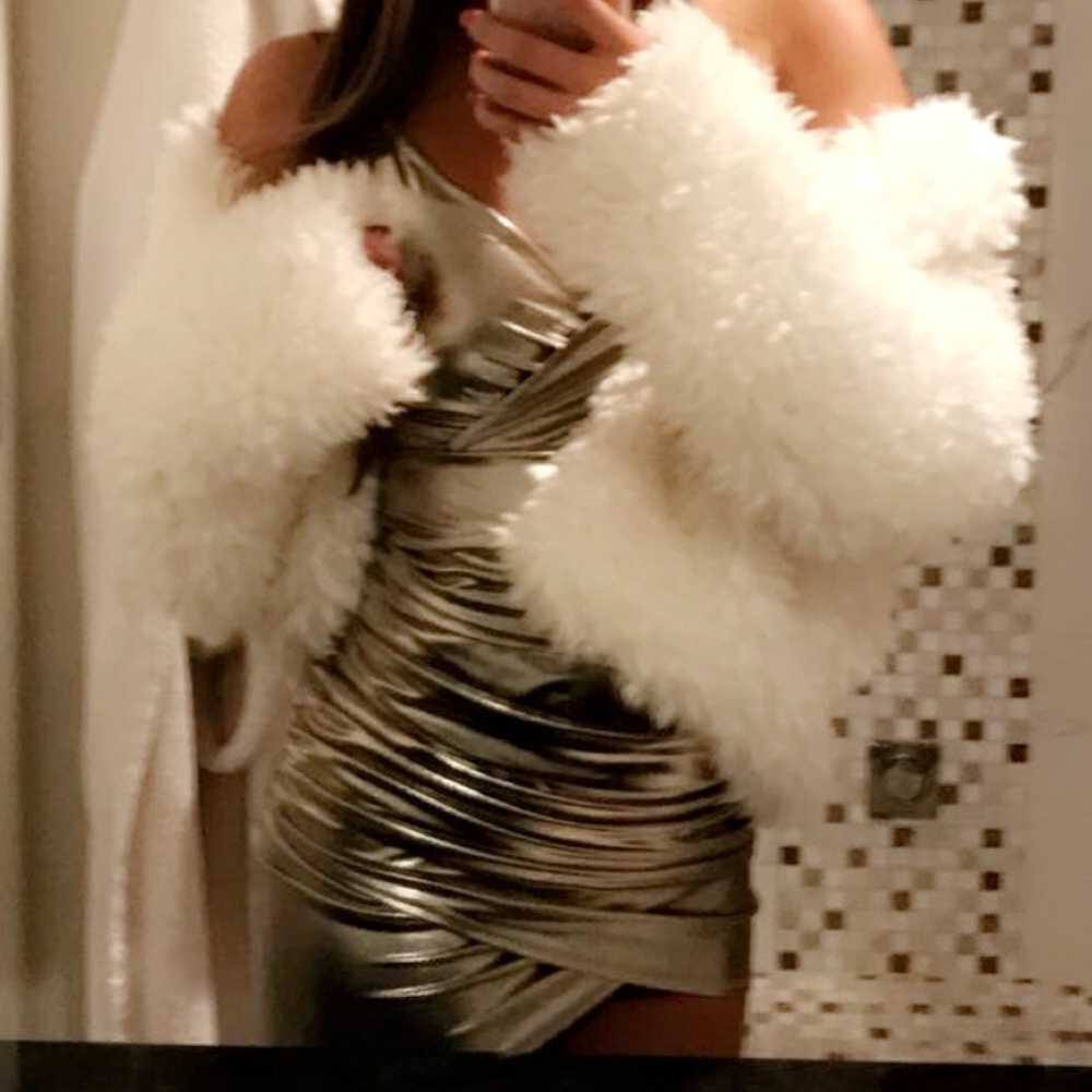 Forever 21 gold metallic mini dress